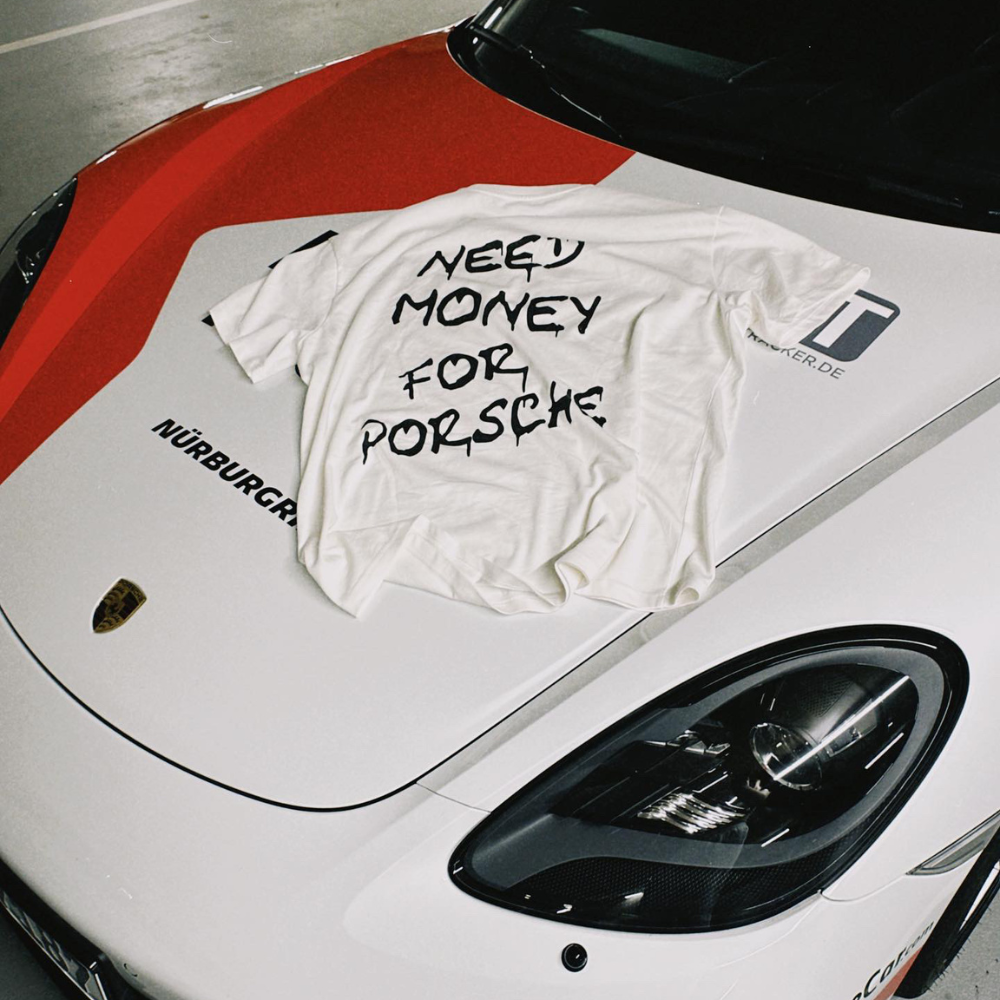 NEED MONEY FOR PORSCHE NEW Backprint Oversized Shirt