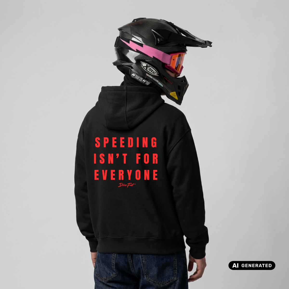 Speeding Biker Premium Hoodie