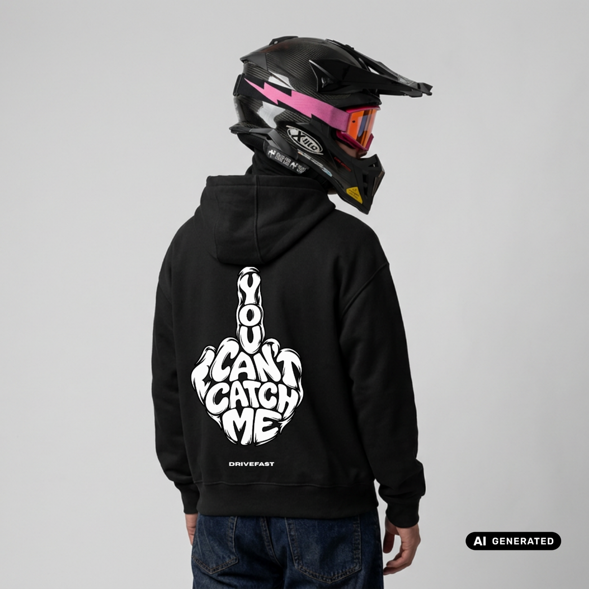 You can't catch me Biker Premium Hoodie