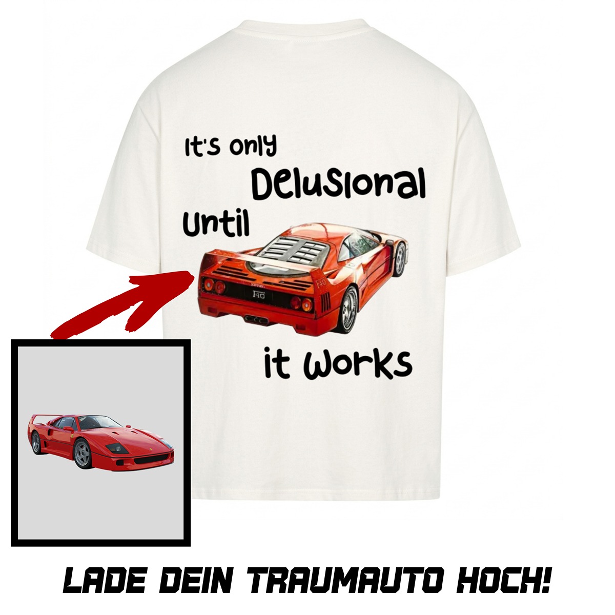 Delusional Personalisierbares Backprint Premium Shirt
