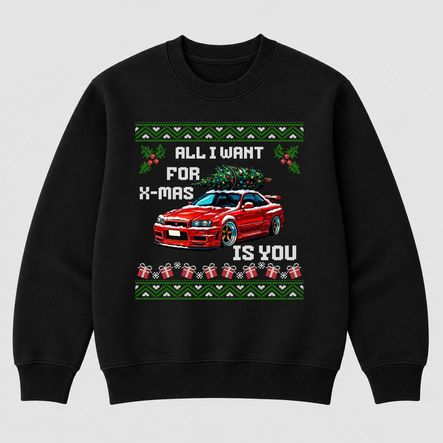 All i Want Sweater – Digital Flatlay · Sweater · Vorne · Schwarz