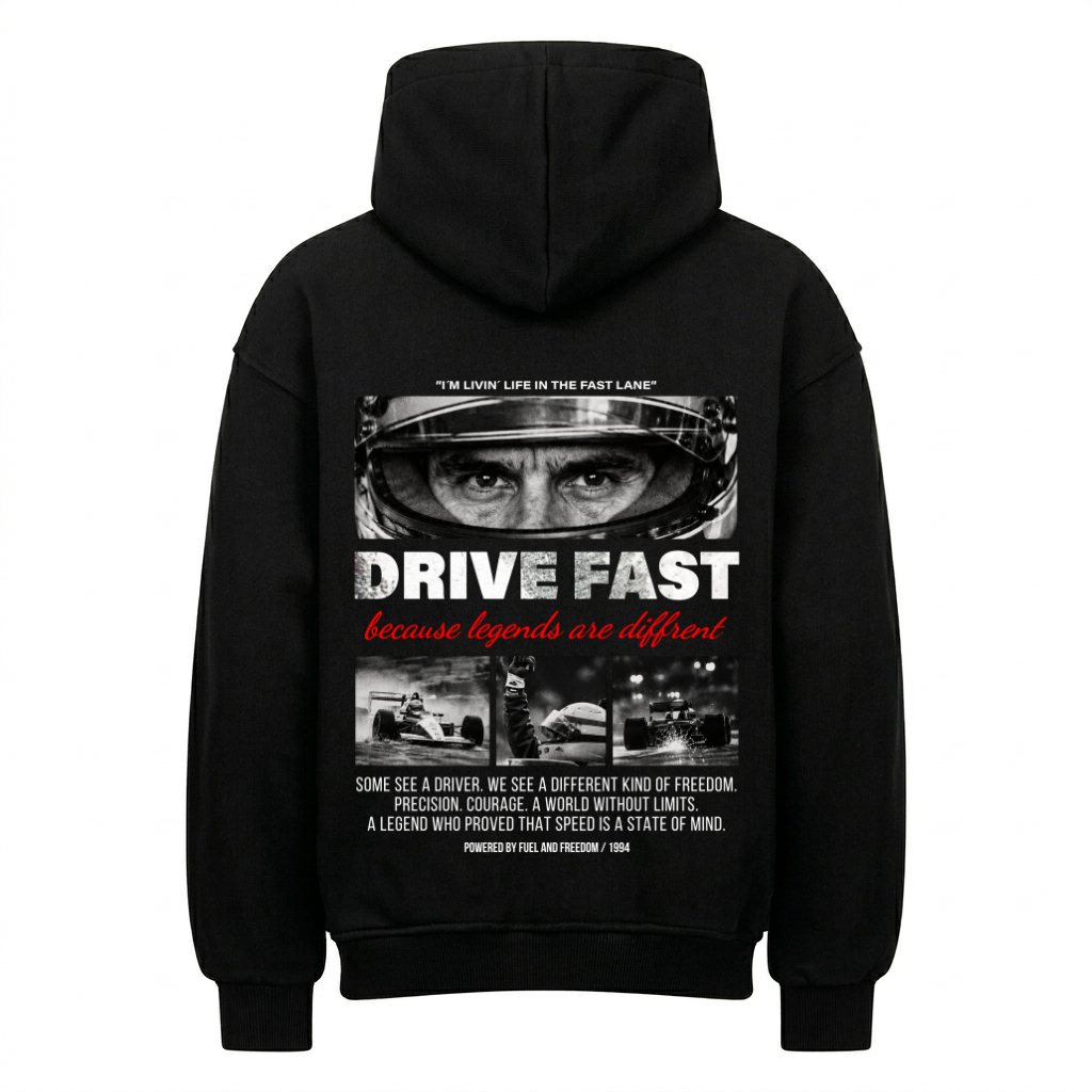 DRIVE FAST LIMITLESS Backprint Premium Hoodie