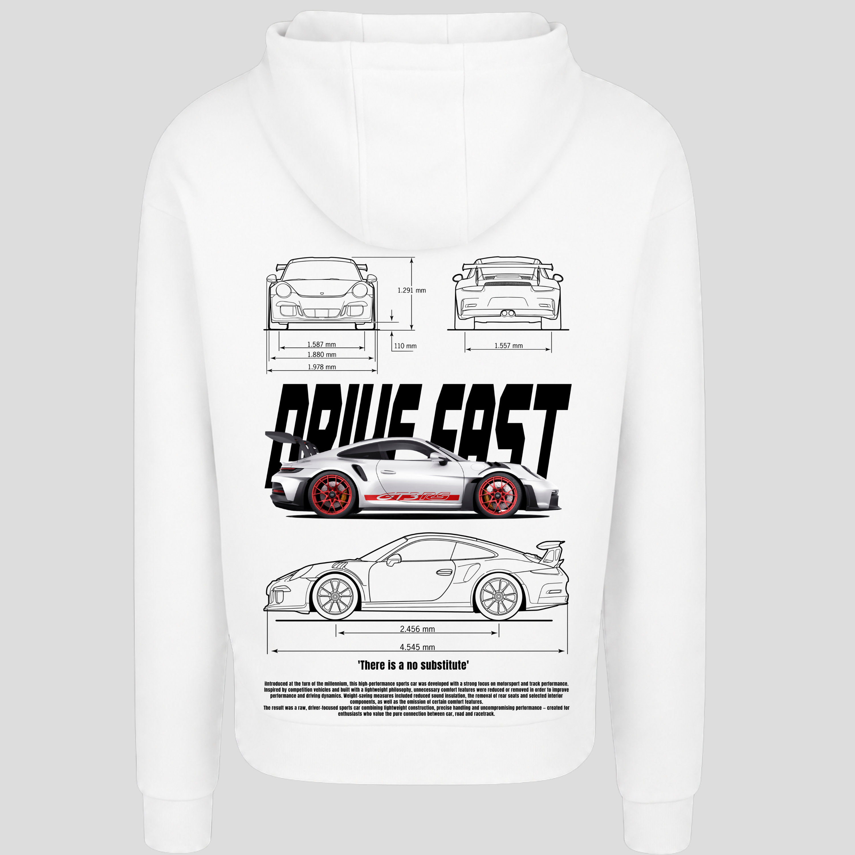 'There is a no substitute' Backprint Premium Hoodie