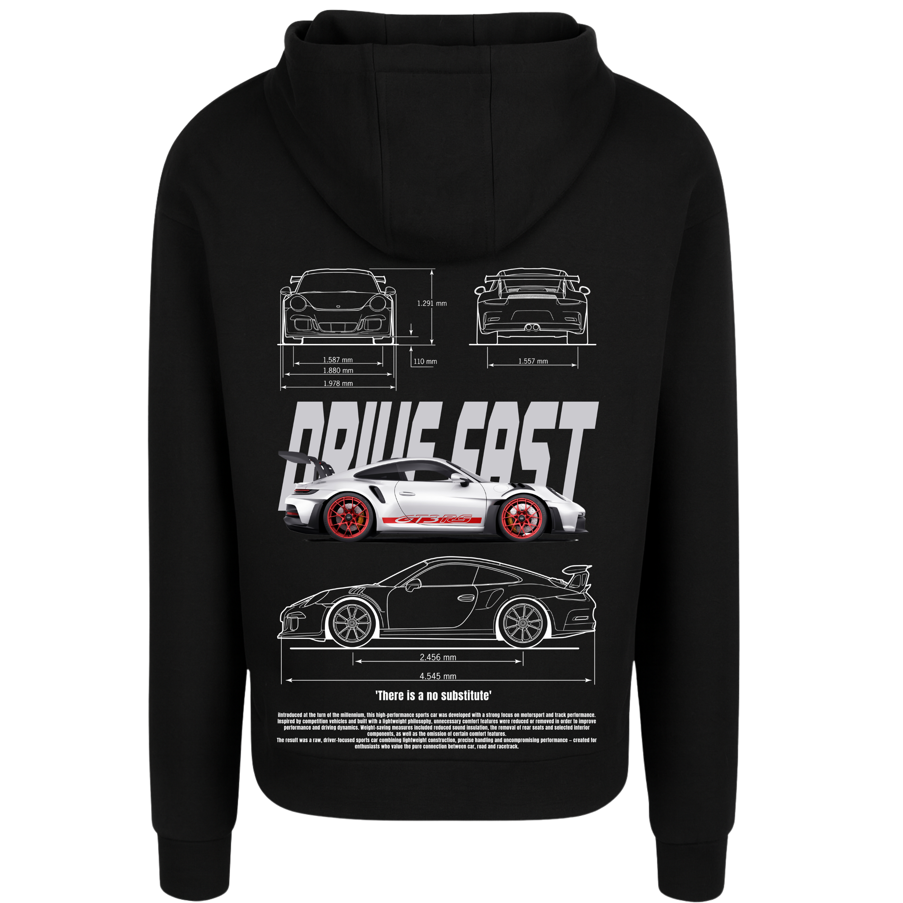 'There is a no substitute' Backprint Premium Hoodie